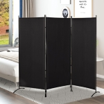 HOMCOM 3-Panel Folding Screen Room Divider Privacy Separator Partition for Indoor Bedroom Office, Outdoor Patio 100"x72" Black