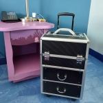 HOMCOM Professional Makeup Case, Makeup Box, Salon Beauty Cosmetic Jewelry Organizer Trolley with 2 Wheels (Black)