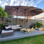 Outsunny 15' Double-Sided Patio Umbrella Parasol Sun Shelter Canopy Shade Grey