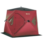Outsunny 2 Person Insulated Ice Fishing Shelter Pop-Up Portable Ice Fishing Tent with Carry Bag and Anchors for -22℉, Red