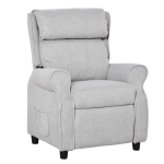 Qaba Kids Recliner Chair Children Sofa Angle Adjustable Single Lounger Armchair Gaming Chair with Footrest 2 Side Pockets for 3-5 years, Light Grey