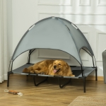 PawHut Elevated Dog Bed Pet Bed Dog Cot Portable Outdoor&Indoor Cot Tent Canopy Shelter Instant Grey