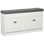 HOMCOM Shoe Storage Bench for Entryway Storage Organizer with Cushion 2 Drawers