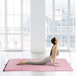 Soozier 4ft x 8ft x 2inch Tri-Fold Gymnastics Tumbling Mat Exercise Mat with Carrying Handles for MMA, Martial Arts, Stretching, Pink