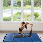 Soozier 4'x6'x2'' Folding Gymnastics Tumbling Mat, Exercise Mat with Carrying Handles for Yoga, MMA, Martial Arts, Stretching, Blue