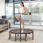 Soozier Trampoline Outdoor Bouncer Jumper w/ 3-Level Adjust Handle Adult Kid - Orange