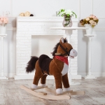 Qaba Kids Plush Ride On Toy Rocking Horse Moving Tail
