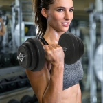Soozier Adjustable 2 x 44lbs Weight Dumbbell Set for Weight Fitness Training Exercise Fitness Home Gym Equipment, Black (Pair)