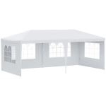 Outsunny 10' x 20' Gazebo Canopy Tent with 4 Removable Window Side Walls - White
