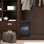 HOMCOM Electronic Wall Safe Box Digital Lock Standing Safety Security Cash Jewelry Home Office Hotel Black