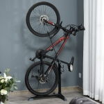 Soozier Adjustable Bike Storage Rack Bicycle Nook Stand Space Saving Handstnad Position Easy to Use Upright Design Grande PP Feet Pad Metal Frame Black