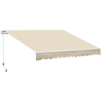 Outsunny 12' x 8' Outdoor Patio Manual Retractable Exterior Window Awning - Tan