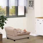 PawHut Couch For Dogs Pet Sofa Chaise Lounge Pet Bed with Storage Function Small Sized Dog Various Cat Sponge Cushioned Bed Lounge, Beige