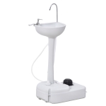 Kleankin 20" 4.5 Gallon Portable Camping Hand Wash Sink with Towel Holder Soap Dispenser Rolling Wheels Faucet Station Outdoor Events Gatherings