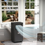 HOMCOM 8000BTU Mobile Portable Air Conditioner for Home Office Cooling, Dehumidifier, Ventilating w/ Remote, LED Display, 24H Timer, Auto Shut-Down, Black