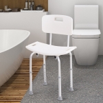 HOMCOM Bath Chair Seat Shower Seat Safety Bathroom Aids (White)