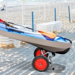 Soozier Rolling Kayak Cart Kayak Cart Dolly Transporter for Cleaning, Storing, & Maintenance with Aluminum Frame & Folding Design
