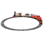 Qaba Electric Train Set for Kids, Battery-Powered Classic Train Toy Set with Sounds & Lights, Toy Train Set with Gifts Box for 3-8 Years Old Boys Girls, Multicolored