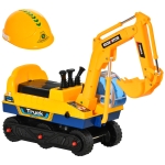 Qaba Rotating Kids Ride on Excavator Digger for 2-3 Year-Olds - Yellow