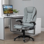 Vinsetto Ergonomic Vibrating Massage Office Chair High Back Executive Chair with 6 Point Reclining Backrest Padded Armrest Grey