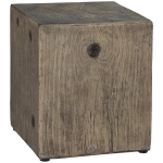 HOMCOM Decorative Side Table with Square Tabletop, Rustic End Table with Wood Grain Finish, for Indoors and Outdoors, Natural