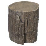 HOMCOM Decorative Side Table with Round Tabletop, Tree Stump Shape End Table with Wood Grain Finish, for Indoors and Outdoors, Grey