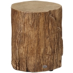 HOMCOM Decorative Side Table with Round Tabletop, Tree Stump Shape End Table with Wood Grain Finish, for Indoors and Outdoors, Natural