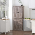 HOMCOM 72.5" H Traditional Freestanding Kitchen Pantry Cabinet Traditional Spacious Storage Closet with 1 Drawer Kitchen Pantry Cupboard Cabinet, Wood Grain