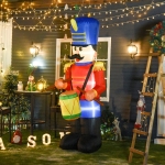 HOMCOM Outdoor Yard Colorful 8ft Inflatable Walnut Soldier Drum Beating with LED