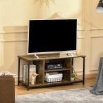 HOMCOM TV Stand for TVs Up to 55 Inches, Entertainment Stand, Media Console with Open Storage Shelves for Living Room, Rustic Brown