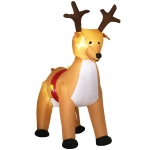 HOMCOM 6ft Christmas Inflatable Reindeer, Outdoor Blow-Up Yard Decoration with LED Lights Display