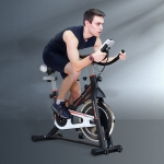 Soozier Upright Stationary Exercise Bike Indoor Cardio Workout Training Bicycle w/ Adjustable Resistance LCD Monitor Phone Holder, Black