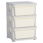 Qaba 3 Tier Kids Storage Unit Dresser Tower with Drawers Chest Toy Organizer for Bedroom Nursery Kindergarten Living Room for Boys Girls Toddlers, Cream White