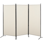HOMCOM 3-Panel Folding Screen Room Divider Privacy Separator Partition for Indoor Bedroom Office, Outdoor Patio 100" x 72" Beige