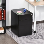 Vinsetto Mobile File Cabinet Home Filing Furniture with Lock, 3 Drawers, Black