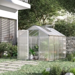 Outsunny Walk-in Polycarbonate Greenhouse Portable Panels 8'x6.25'x6.4'