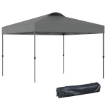 Outsunny 10' x 10' Pop Up Canopy Event Tent with 3-Level Adjustable Height, Top Vent Window Design and Easy Move Roller Bag, Grey