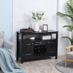 HOMCOM Sideboard Buffet Credenza Storage Cabinet with Drawer and Removable Wine Rack for Kitchen, Living Room, Black