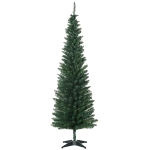 HOMCOM 6ft PVC Hinged Unlit Slim Artificial Christmas Tree - Green