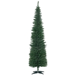 HOMCOM 7ft Slim Realistic Christmas Tree with Metal Stand 499 Branch Tips - Green