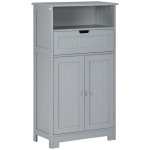 kleankin Bathroom Cabinet Organizer, Freestanding Small Storage Cabinet with Drawer and Adjustable Shelf for Living Room, or Entryway, Grey