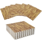 Soozier 18 Piece 24" x 24" High-Density Water Resistant Interlocking Foam Floor Tile Mats 72Sqft- Light Wood Grain