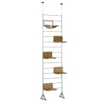 Pawhut 114" Modern Cat Tree Floor-to-Ceiling Adjustable Staggered Climbing Cat Tree Tower