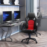 HOMCOM Racing Gaming Chair High Back Office Chair Computer Desk Gamer Chair with Swivel Wheels, Padded Headrest, Tilt Function, Red
