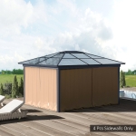 Outsunny 10' x 10' Universal Gazebo Sidewall Set with 4 Panels, Hooks/C-Rings Included for Pergolas & Cabanas, Brown