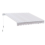 Outsunny 10' x 8' Retractable Sun Shade Patio/Window Awning - Polyester Fabric - Beige