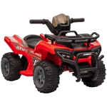 Aosom Kids 6V Battery Powered Ride On Car Quad Four Wheeler ATV Toy w/ LED Headlights, Red