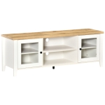 HOMCOM Modern TV Stand, Entertainment Center with Shelves and Cabinets for Flatscreen TVs up to 60" for Bedroom, Living Room, White