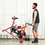 Soozier Pro Indoor Upright Exercise Cycling Bike Cardio Workout Aerobic Bicycle with Adjustable Resistance Water Bottle for Home Gym Office