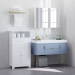 kleankin Bathroom Floor Cabinet Freestanding Cabinet with Storage Shelf, Drawer and Adjustable Shelf, White